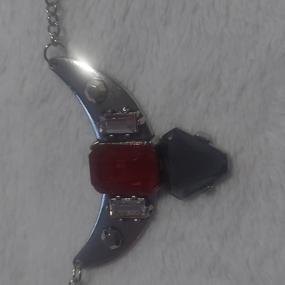 paparazzi Jewelry - 8/$10 Paparazzi Silver Necklace with Red Accent